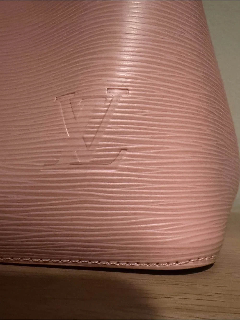 Louis Vuitton Pink Bucket Shoulder Bag with Red Trim